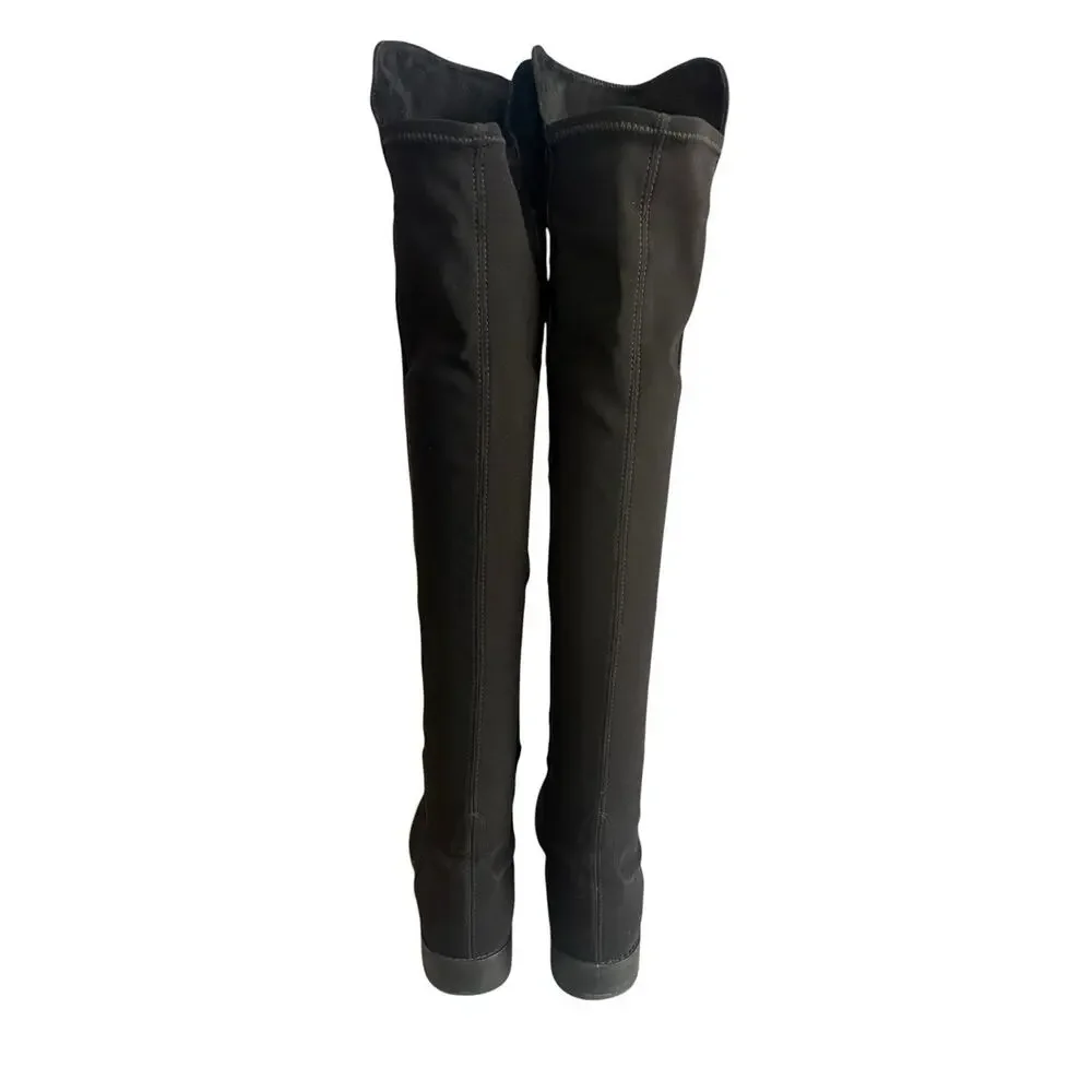 Stuart Weitzman 5050 Over The Knee Boots Black Suede Size 7